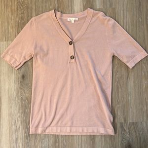 Mimi & Daphne sweater blouse pink blush shirt sleeve